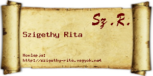 Szigethy Rita névjegykártya